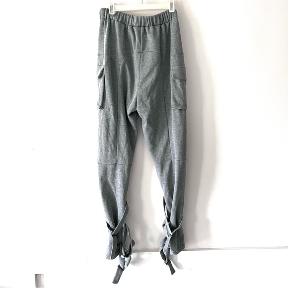 Heather Gray Jogger Cargo Pants drawstring adjustable waist- Med - Picture 2 of 4